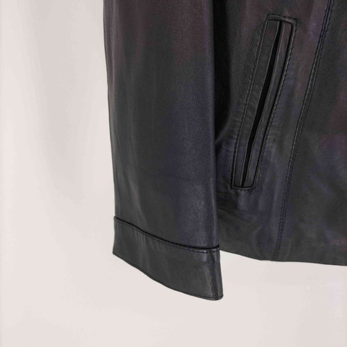 Leather Point イタリア製 VERA PELLE ジップアップ 本革 レザージャケット レディース EUR:40