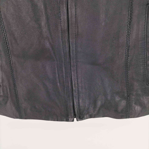 Leather Point イタリア製 VERA PELLE ジップアップ 本革 レザージャケット レディース EUR:40