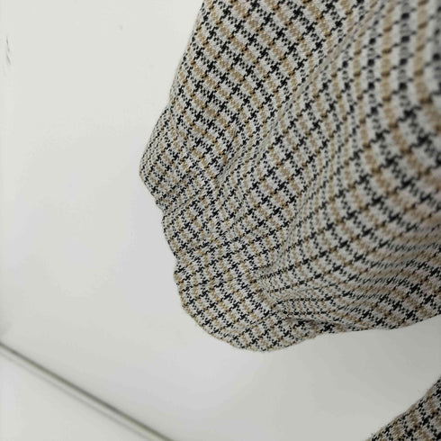 ザラ ZARA 襟コーデュロイガンクラブチェックジップブルゾン 千鳥格子 メンズ JPN:L