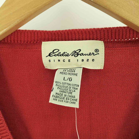 エディーバウアー Eddie Bauer 90S 白タグ CARDINAL FINEGAUGE CABLE VEST コットン ケーブル ニット ベスト デッドストック メンズ import:L