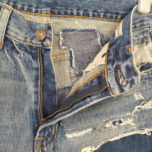デニムアンドサプライ ラルフローレン DENIM & SUPPLY RALPH LAUREN ダメージ リペア加工デニムパンツ レディース 26