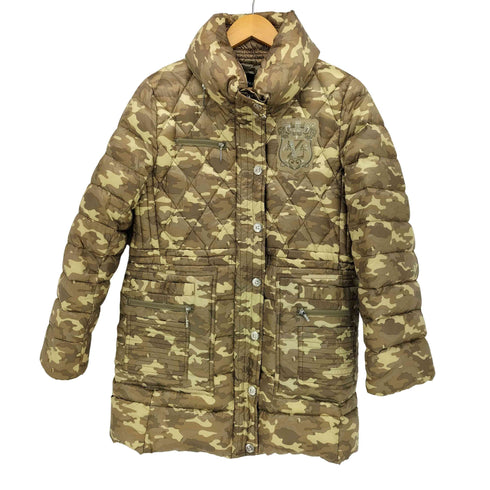 バレンザポースポーツ VALENZA PO SPORTS ワッペンカモ柄ダウンジャケット レディース JPN:40