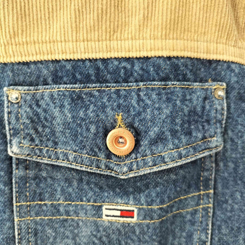 トミージーンズ tommy jeans クロップドコーデュロイ切替デニムジャケット レディース import:S
