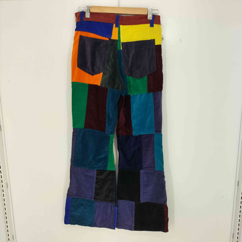ネパール製 パッチワーク ベロアブーツカットパンツ フレア レディース XL