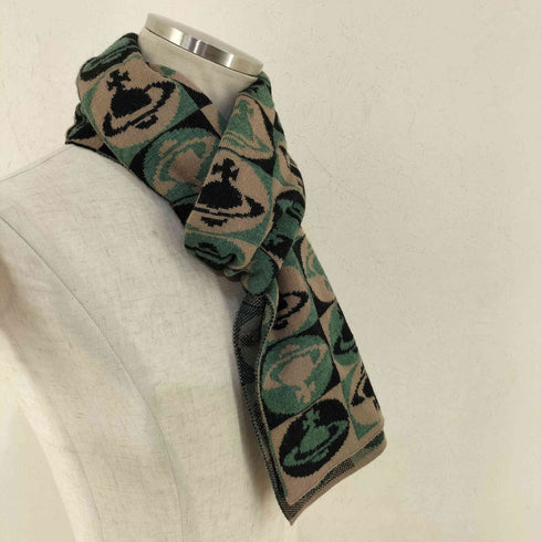 ヴィヴィアンウエストウッドアクセサリー Vivienne Westwood Accessories イタリア製 ウール オーブチェック柄 マフラー メンズ