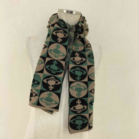 ヴィヴィアンウエストウッドアクセサリー Vivienne Westwood Accessories イタリア製 ウール オーブチェック柄 マフラー メンズ
