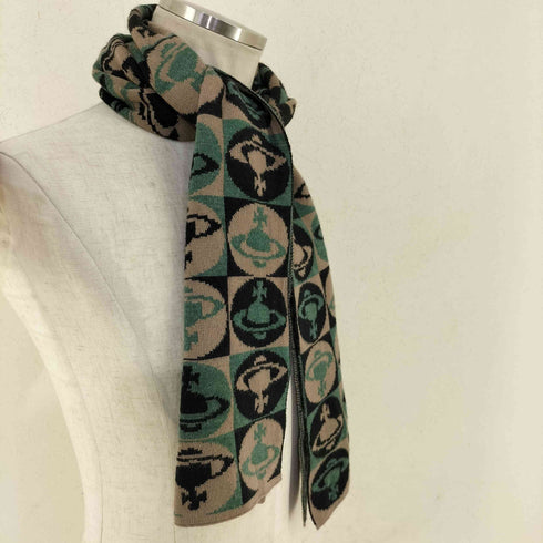 ヴィヴィアンウエストウッドアクセサリー Vivienne Westwood Accessories イタリア製 ウール オーブチェック柄 マフラー メンズ