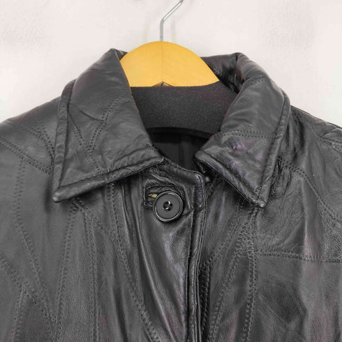 パッチワークデザインラムレザーコート レディース import:M