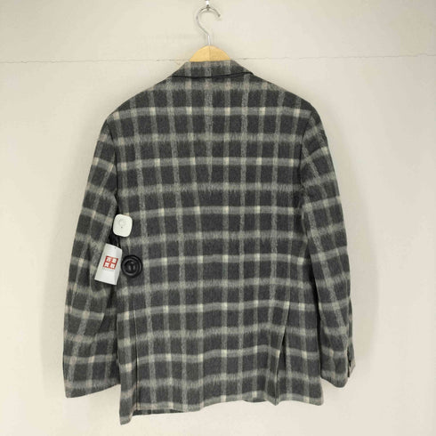 ラルディー二 LARDINI 起毛ウールチェック柄テーラードジャケット メンズ JPN:52