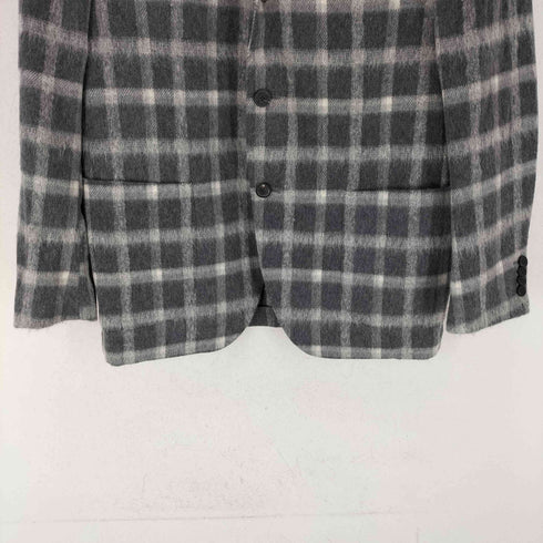 ラルディー二 LARDINI 起毛ウールチェック柄テーラードジャケット メンズ JPN:52