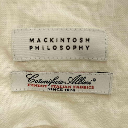 マッキントッシュフィロソフィー MACKINTOSH PHILOSOPHY Albini fabricリネンシャツ メンズ 38