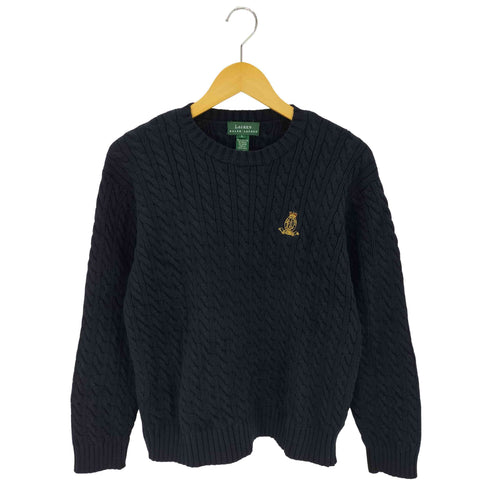 ローレンラルフローレン LAUREN RALPH LAUREN エンブレム刺繍ケーブル編みニット レディース JPN:L