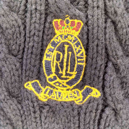 ローレンラルフローレン LAUREN RALPH LAUREN エンブレム刺繍ケーブル編みニット レディース JPN:L
