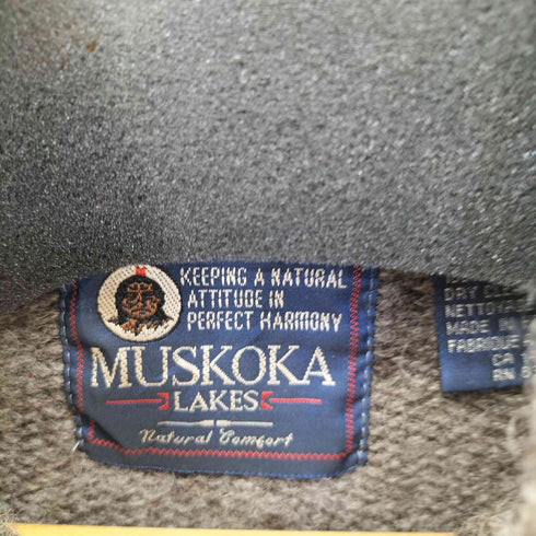 MUSKOKA LAKES 90S 首元ステッチ ウール ヘンリーネックニット メンズ import:M
