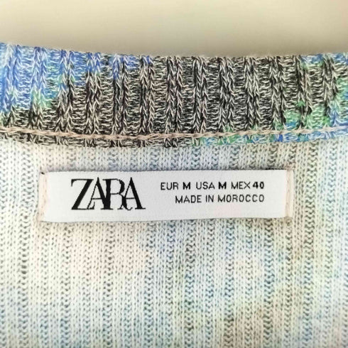 ザラ ZARA スプレープリント ニット Tシャツ メンズ import:M