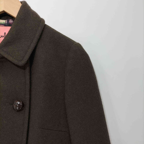 ポールスミス Paul Smith 裏地アニマル柄 ウール混 クルミボタン ピーコート レディース US:0-2