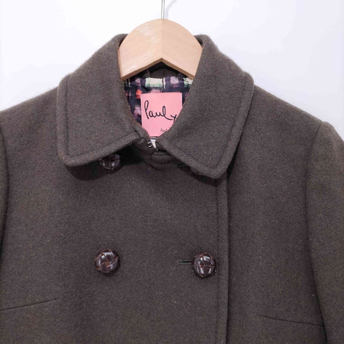 ポールスミス Paul Smith 裏地アニマル柄 ウール混 クルミボタン ピーコート レディース US:0-2