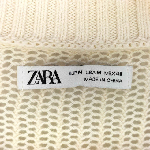 ザラ ZARA 藍染デザイン ニット Tシャツ メンズ import:M