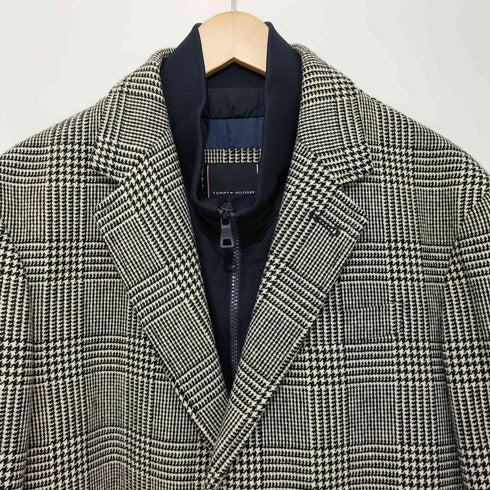 トミーヒルフィガー TOMMY HILFIGER グレンチェック インナーブルゾンロングコート メンズ XL