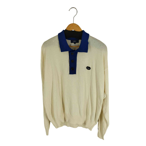 YALE x NICEWEATHER BOUCLE PK CREWNECK IVORY ニットポロシャツ メンズ import:M