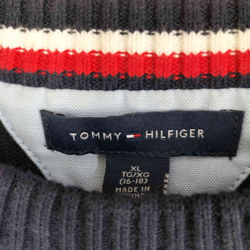 トミーヒルフィガー TOMMY HILFIGER フラッグ刺繍 コットンニット レディース import:XL