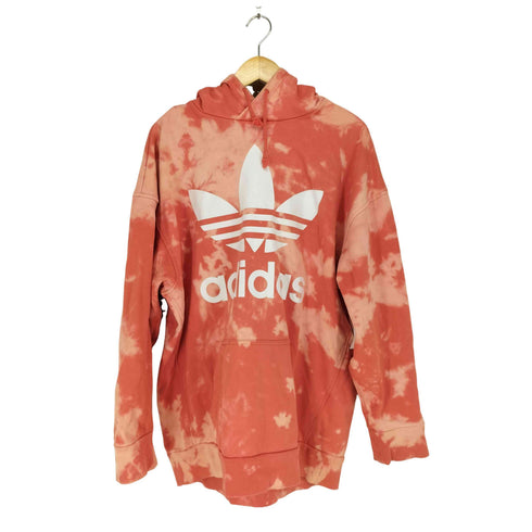 アディダス adidas ロゴプリントタイダイ染プルオーバーパーカー メンズ JPN:L