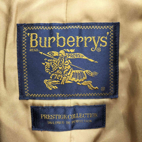 バーバリーズ BURBERRYS 90S 金タグ PRESTIGE COLLECTION カシミヤ混 ノバチェックライナー付き シルクウール ステンカラーコート バルマカーンコート メンズ 92 170