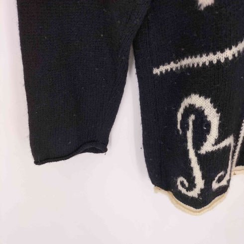 ユナイテッドカラーズオブベネトン UNITED COLORS OF BENETTON MADE IN ITALY トランプ柄 モックネックニット SHETLAND PURE NEW WOOL メンズ