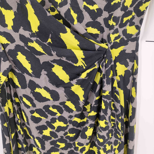 ダイアンフォンファステンバーグ DIANE VON FURSTENBERG レオパード フロントリボン シルクワンピース レディース JPN:2