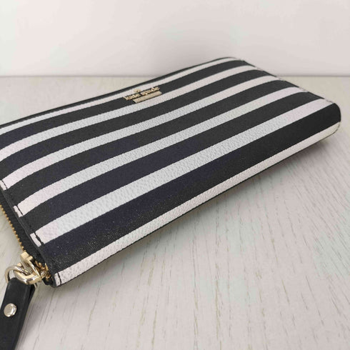 ケイトスペードニューヨーク kate spade NEW YORK ロゴ ボーダー ラウンドジップ 長財布 レディース