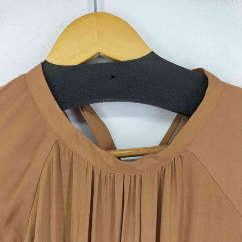 レイビームス Ray BEAMS サテンギャザーハイネックワンピース レディース
