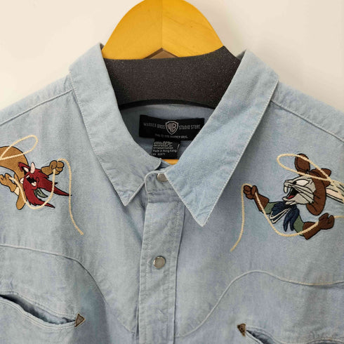ワーナーブラザーズスタジオストア WARNER BROS STUDIO STORE 90S キャラクター刺繍 ウェスタンシャツ メンズ XXL