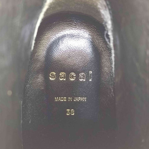 サカイ Sacai ウェッジソール ボアストラップブーツ レディース JPN:38
