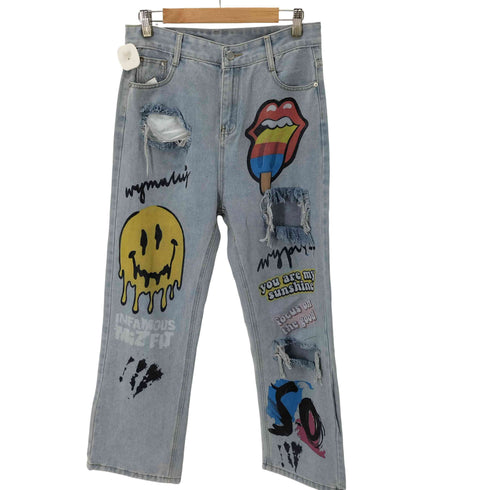 ペイントダメージデニムパンツ レディース JPN:M