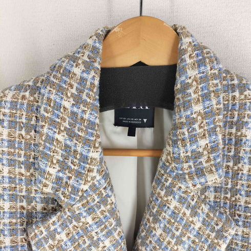 ザラ ZARA ツイード ショート丈 クロップド テーラードジャケット レディース import:XS