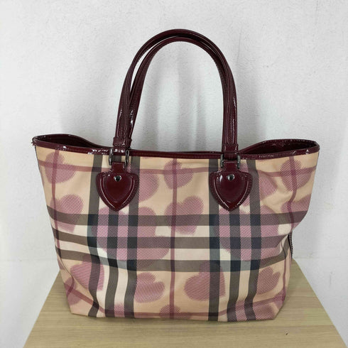 バーバリー BURBERRY ノバチェック&ハート柄 トートバッグ レディース