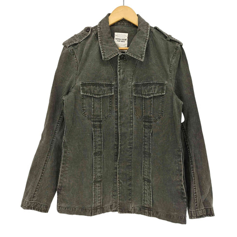 ニコルクラブフォーメン NICOLE CLUB FOR MEN エポレット 裏地デジタルカモ 背面羽刺繍 デニム ジャケット メンズ JPN:48