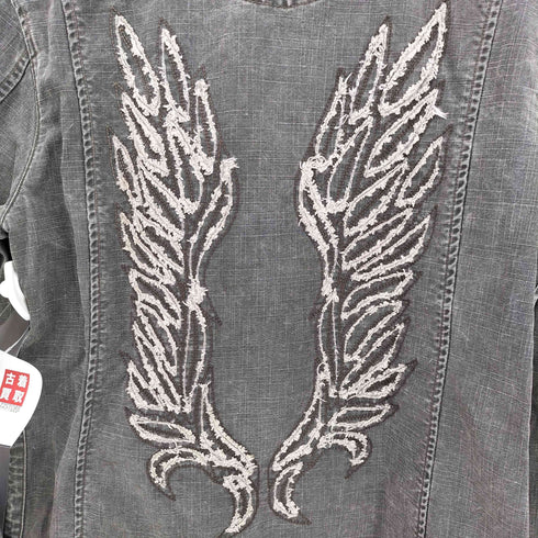 ニコルクラブフォーメン NICOLE CLUB FOR MEN エポレット 裏地デジタルカモ 背面羽刺繍 デニム ジャケット メンズ JPN:48
