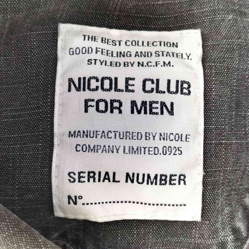 ニコルクラブフォーメン NICOLE CLUB FOR MEN エポレット 裏地デジタルカモ 背面羽刺繍 デニム ジャケット メンズ JPN:48