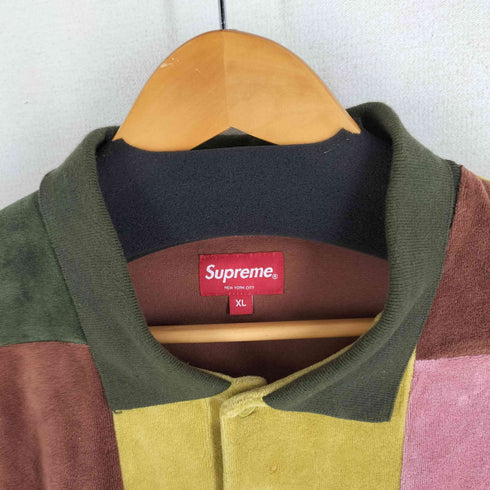 シュプリーム Supreme 20AW Patchwork Velour L/S Polo ベロアパッチワークポロシャツ メンズ JPN:XL