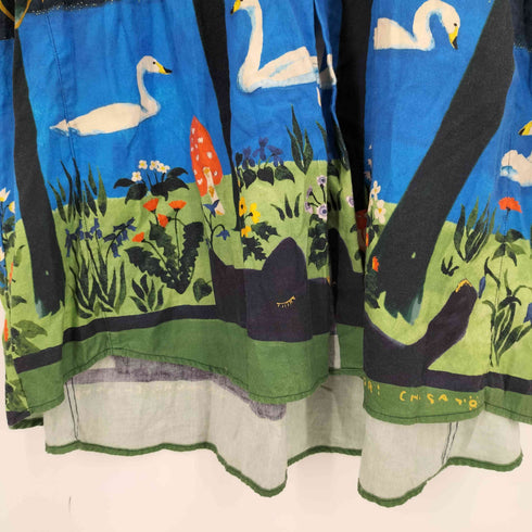 ツモリチサト TSUMORI CHISATO コラボ AW 総柄 シャツ ワンピース レディース FREE