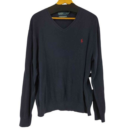 ポロバイラルフローレン Polo by RALPH LAUREN スモールポニー刺繍 Vネックコットンニット メンズ import:XL