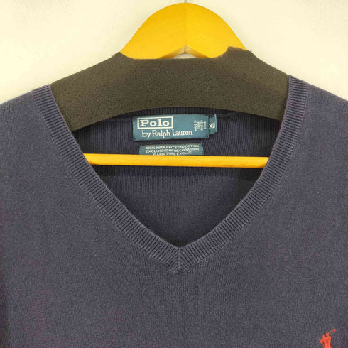 ポロバイラルフローレン Polo by RALPH LAUREN スモールポニー刺繍 Vネックコットンニット メンズ import:XL