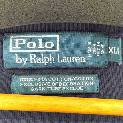 ポロバイラルフローレン Polo by RALPH LAUREN スモールポニー刺繍 Vネックコットンニット メンズ import:XL