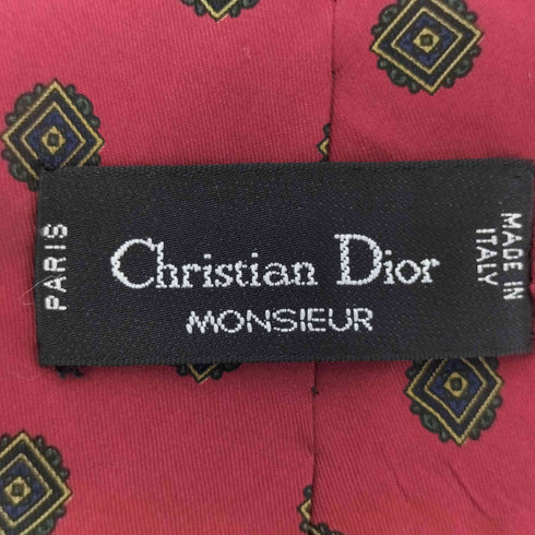クリスチャンディオール Christian Dior MONSIEUR イタリア製 総柄 シルクネクタイ メンズ