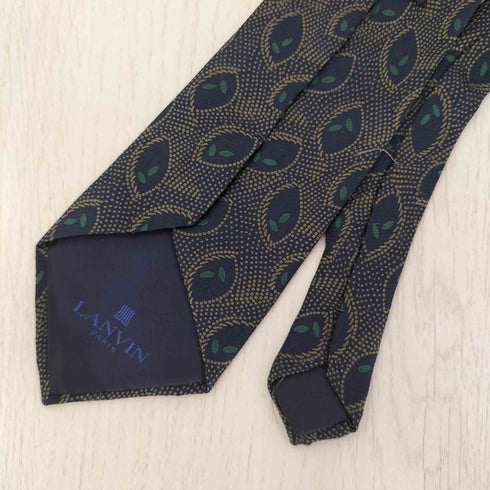 ランバン LANVIN フランス製 総柄 シルクネクタイ メンズ