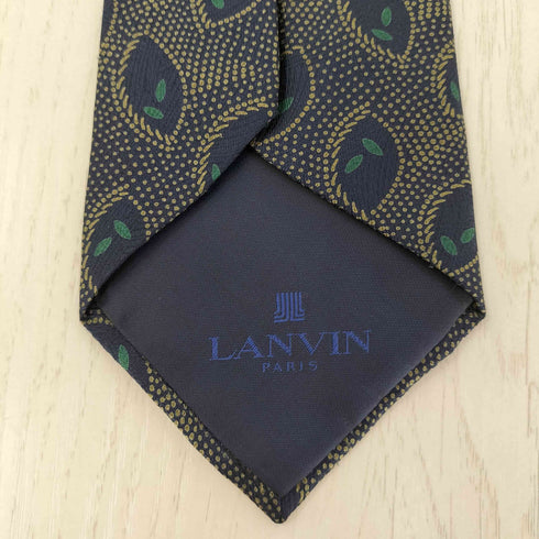 ランバン LANVIN フランス製 総柄 シルクネクタイ メンズ