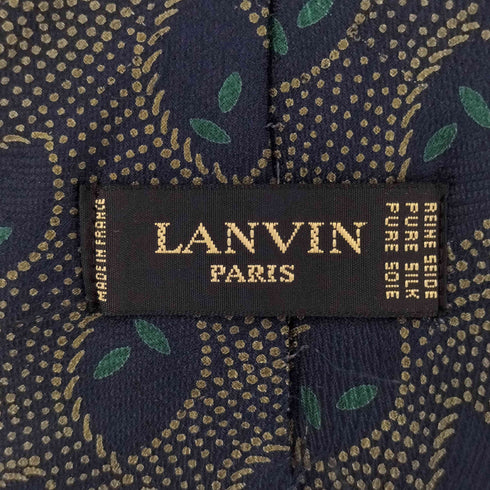 ランバン LANVIN フランス製 総柄 シルクネクタイ メンズ