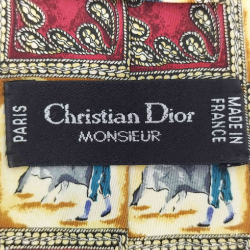 クリスチャンディオール Christian Dior MONSIEUR フランス製 総柄 シルクネクタイ メンズ