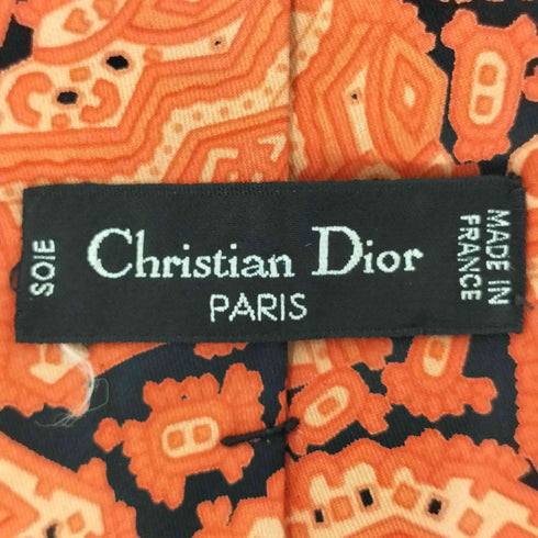 クリスチャンディオール Christian Dior フランス製 総柄 シルクネクタイ メンズ